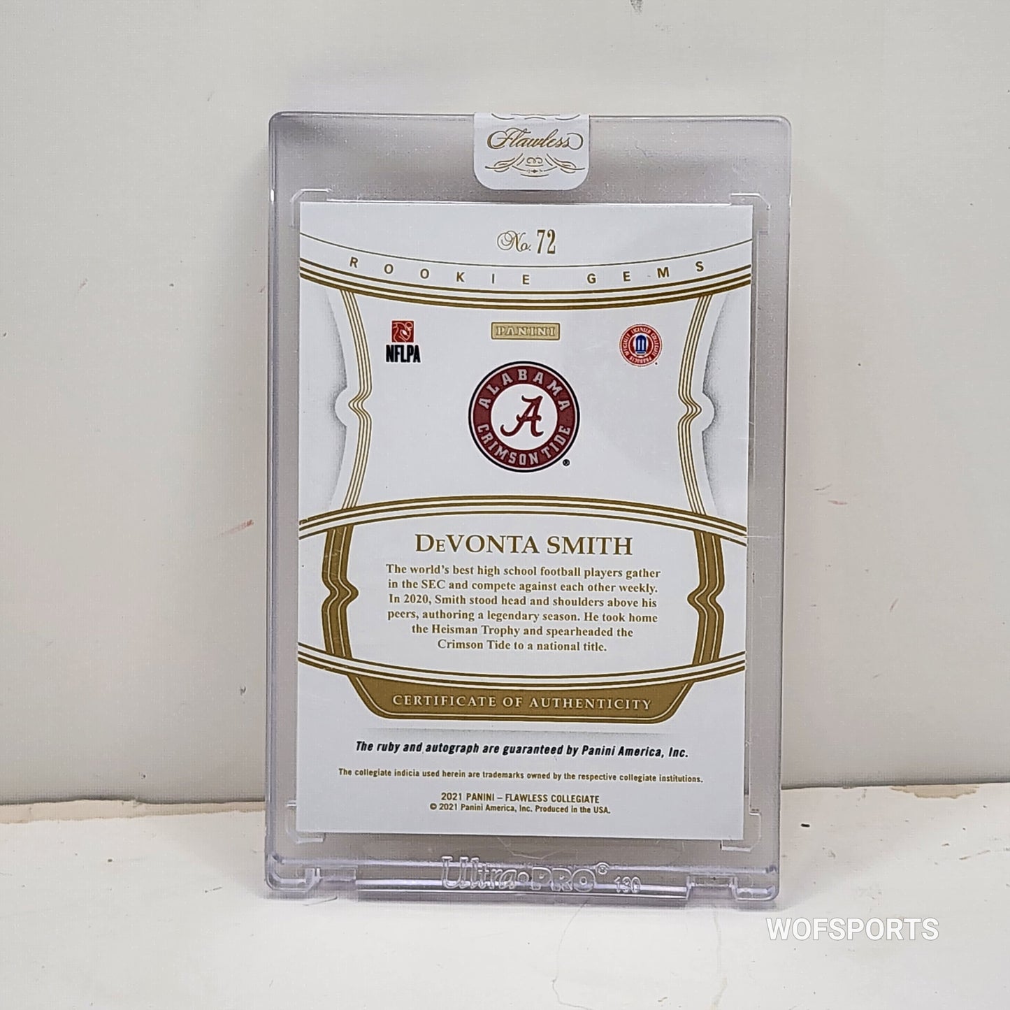 2021 Panini Flawless Collegiate Aoto Rookie Ruby Diamond 3/20 DeVonta Smith #72 Alabama Crimson Tide