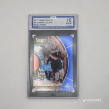 将图片加载到图库查看器,2017-18 Panini Select Blue Prizm /299 Damian Lillard #9 Portland Trail Blazers ISA 10 Gem Mint