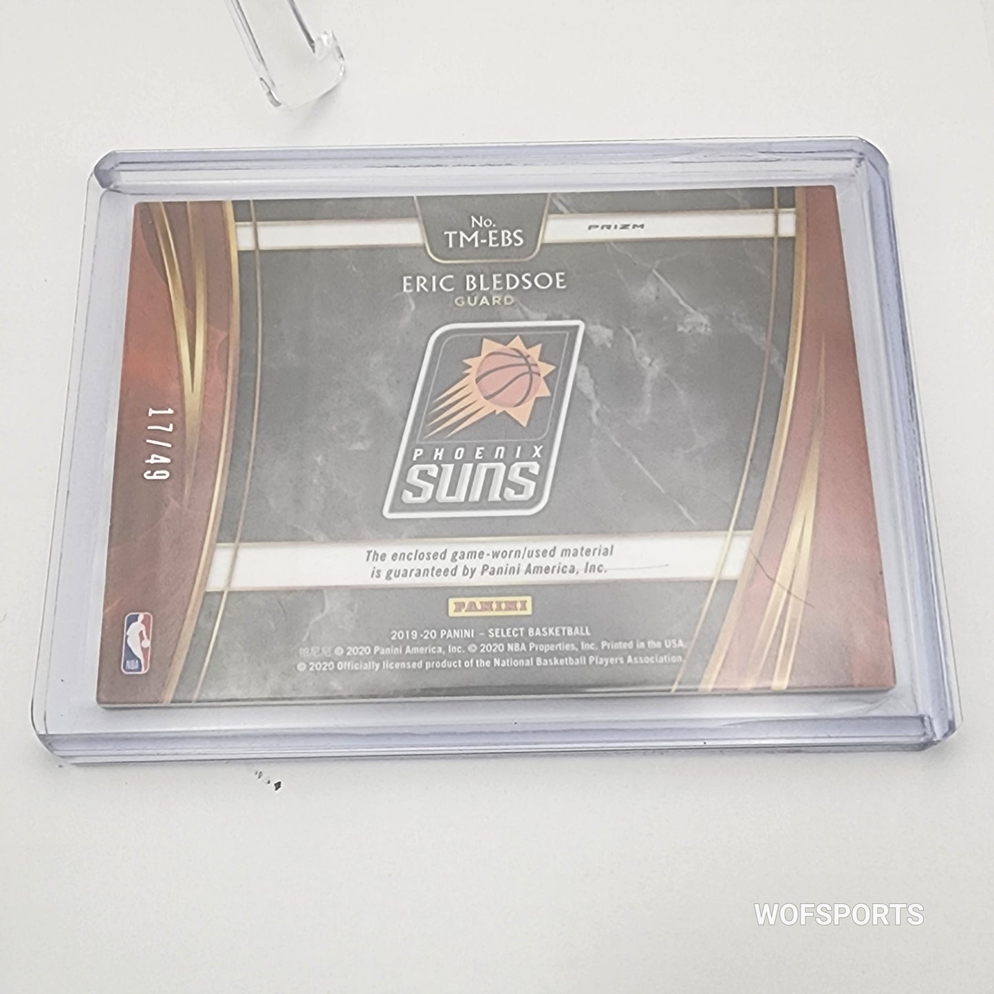 2019-20 Panini Select Throwbacks Memorabilia 17/49 Eric Bledsoe #TM-EBS Phoenix Suns