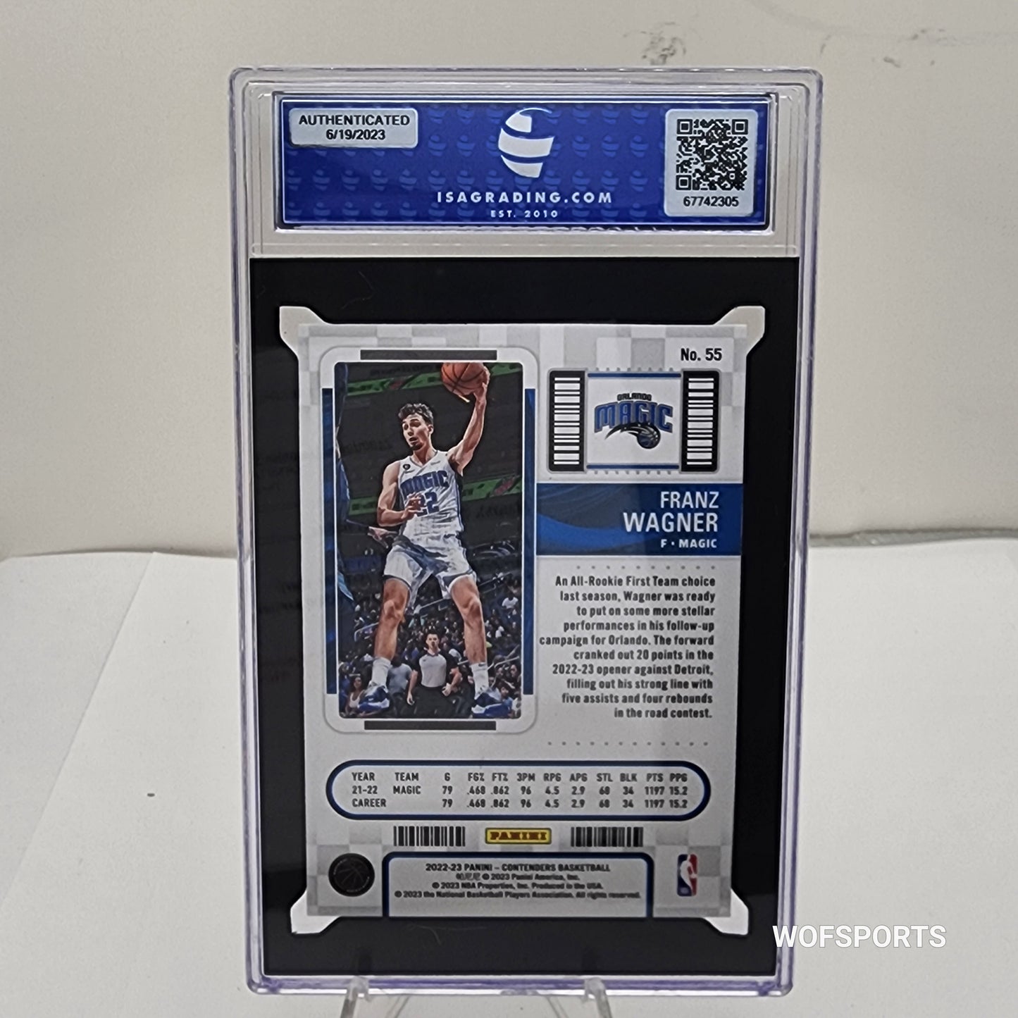 2022-23 Panini Contenders Playoff Ticket Franz Wagner #55 ISA 10 Gem Mint