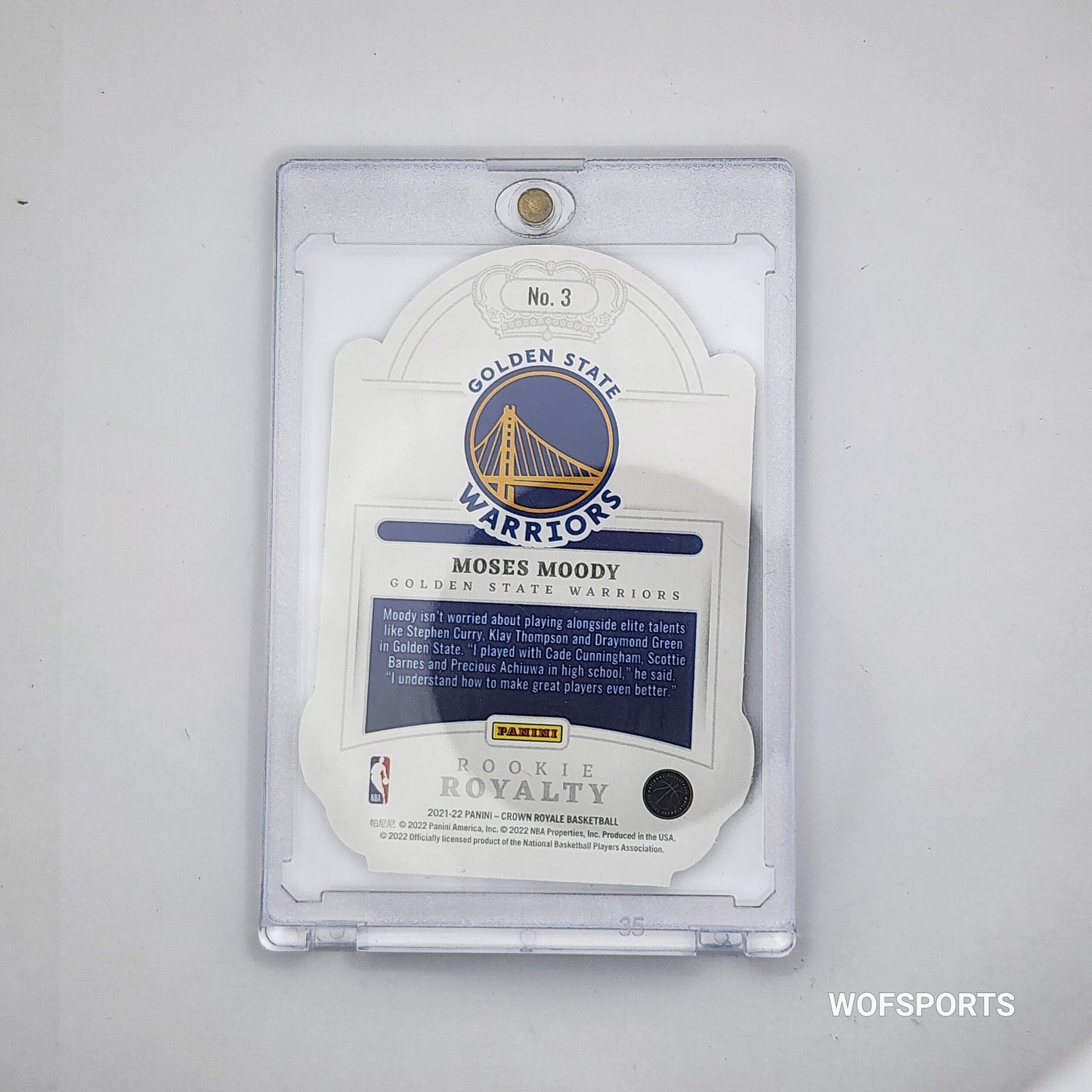 2021-22 Panini Crown Royal Red Moses Moody #3 Golden State Warriors