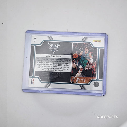 2021-22 Panini Obsidian LAMELO BALL #2 Pitch Black 69/99 Charlotte Hornets