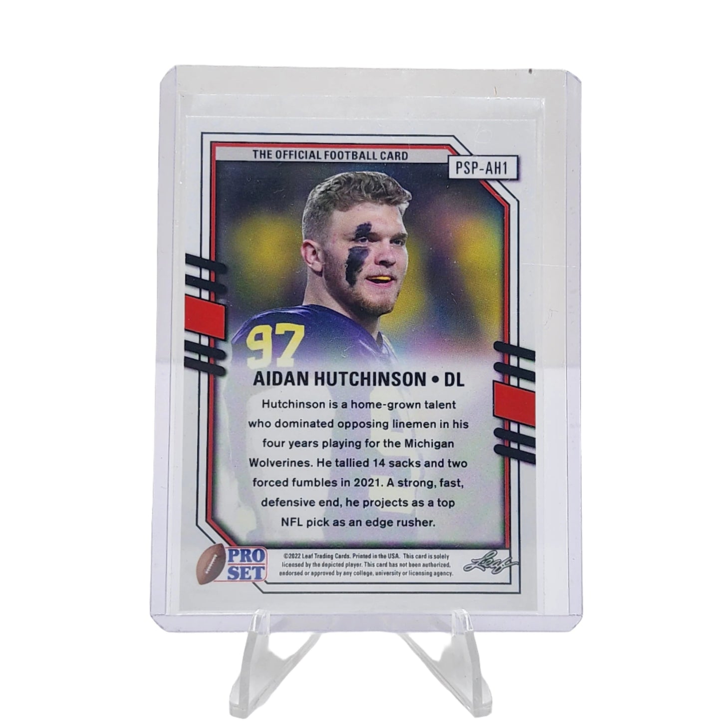 2022 Leaf Pro Set Silver Mojo Aidan Hutchinson RC Detroit Lions #PSP-ANT