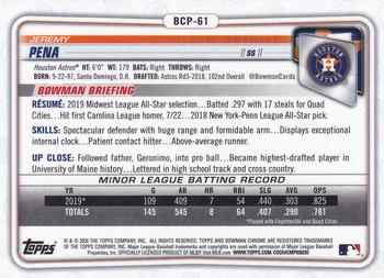 2020 BOWMAN CHROME JEREMY PENA RC #BCP-61 ASTROS 1ST
