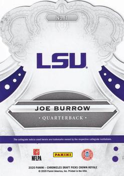 2020 Panini Chronicles Crown Royale Draft Picks Die Joe Burrow LSU Tigers