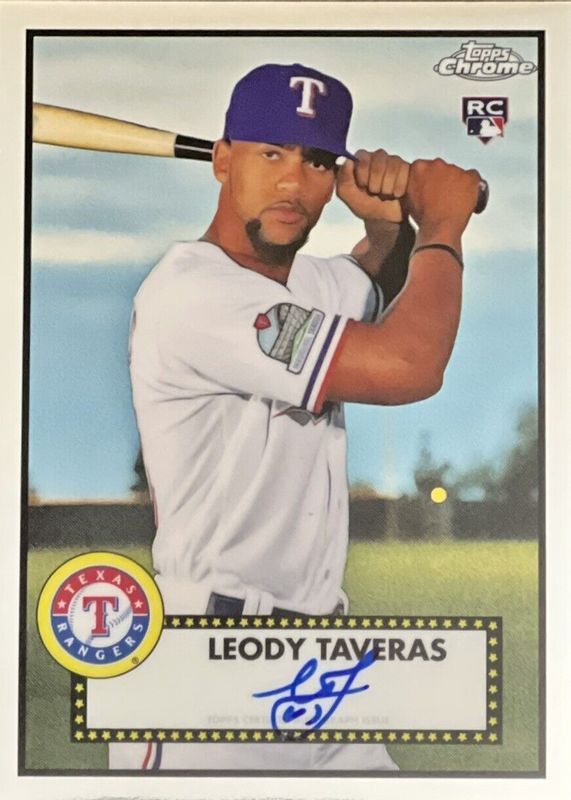 2021 Topps Chrome Leody Taveras RC Auto #PA-LOT Texas Rangers