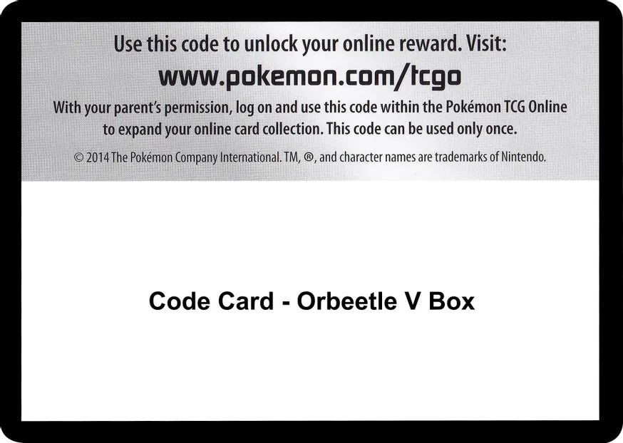 Code Card - Orbeetle V Box - SWSH04: Vivid Voltage (SWSH04)