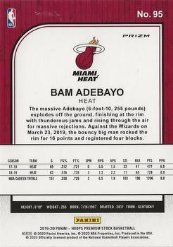 2019-22 Hoops Premium Stock Bam Adebayo Silver Mojo Prizm #95 Miami Heat