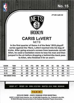 2019-20 Hoops Premium Stock Caris LeVert Silver Prizm #15 Brooklyn Nets