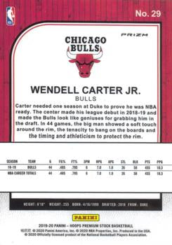 2019-20 Hoops Premium Stock Wendell Carter Jr. Silver Prizm #29 Chicago Bulls