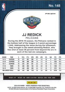 2019-20 Hoops Premium Stock JJ Redick Silver Prizm #148 New Orleans Pelicans