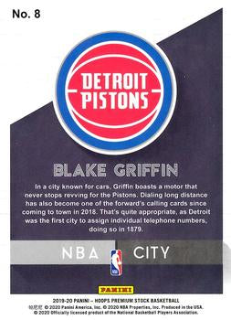 2019-22 Hoops Premium Stock Blake Griffin NBA City #8 Detroit Pistons