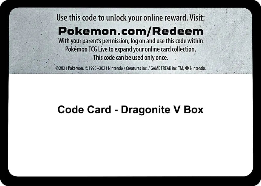 Code Card - Dragonite V Box - SWSH08: Fusion Strike (SWSH08)