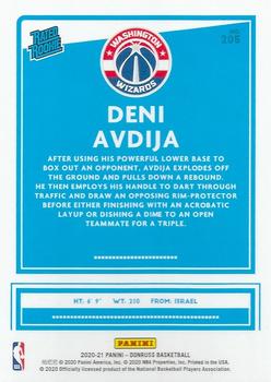 2020-21 Panini Donruss Rated Rookies Deni Avdija #205 Washington Wizards
