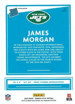 2020 Donruss Optic James Morgan RC #189 Blue Scope Prizm Rated Rookie Jets
