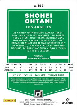 2021 Panini Donruss Holo Purple #199 Shohei Ohtani Angels