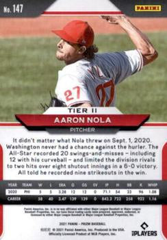 2021 Panini Prizm Aaron Nola Rookie Silver Prizm #147 Philadelphia Phillies