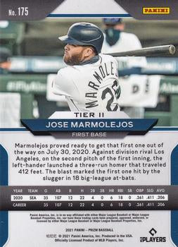 2021 Panini Prizm Jose Marmolejos Rookie Silver Prizm #175 Seattle Mariners