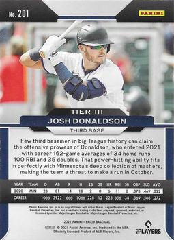 2021 Panini Prizm Josh Donaldson Green Prizm #201 Minnesota Twins