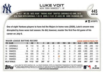 2022 Topps Luke Voit #445 New York Yankees