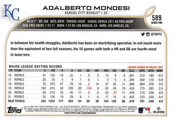 2022 Topps Adalberto Mondesi #589 Kansas City Royals