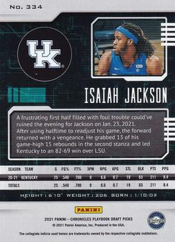 2021 Panini Chronicles Draft Picks Playbook Isaiah Jackson #334 Kentucky Wildcats