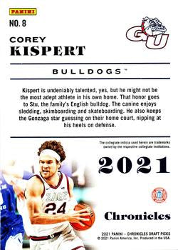 2021 Panini Chronicles Draft Pick Pink Corey Kispert Rookie #8 Georgia Bulldogs