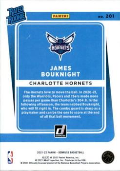 2021-22 Panini Donruss Rated Rookie James Bouknight #201 Charlotte Hornets