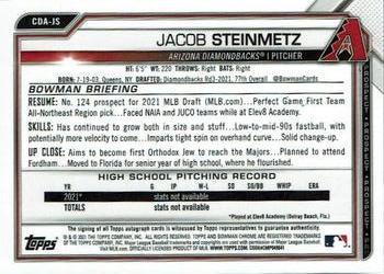 2021 Bowman Draft Chrome 1st Jacob Steinmetz Auto #CDA-JS Diamondbacks