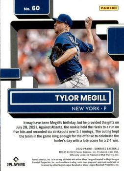 2022 Panini Donruss Tylor Megill Rated Rookies Printing Plates Yellow #60 New York Mets