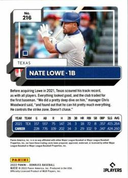 2022 Panini Donruss Nate Lowe #216 Texas Rangers