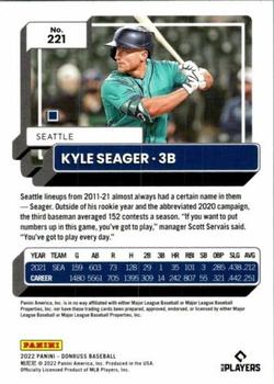 2022 Panini Donruss Kyle Seager #221 Seattle Mariners