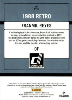 2022 Panini Donruss Retro 1988 Franmil Reyes #255 Cleveland Indians