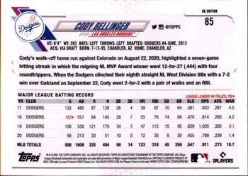 2021 Topps UK Edition Cody Bellinger #85 Los Angeles Dodgers