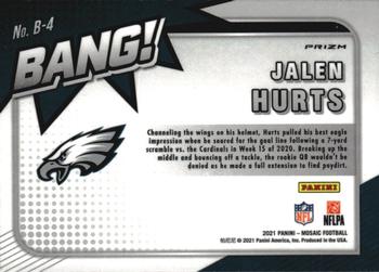2021 Panini Mosaic Bang Jalen Hurts Green Mosaic #B-4 Philadelphia Eagles