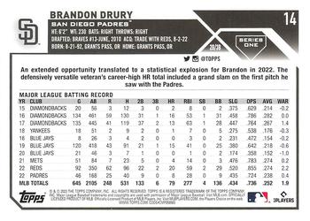 2023 Topps Brandon Drury #14 San Diego Padres
