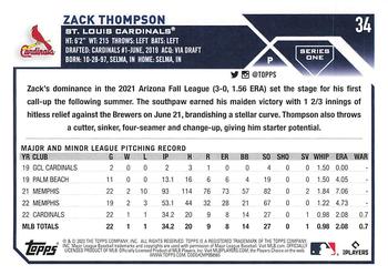 2023 Topps Zack Thompson Rookie #34 St. Louis Cardinals