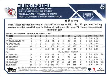 2023 Topps Triston McKenzie #65 Cleveland Guardians