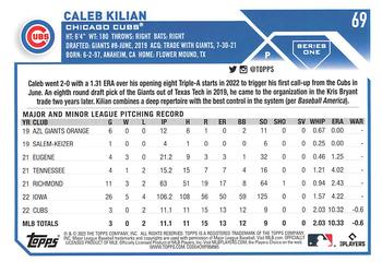 2023 Topps Caleb Kilian Rookie #69 Chicago Cubs