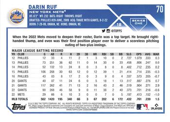 2023 Topps Darin Ruf #70 New York Mets