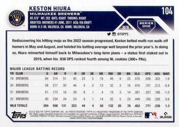 2023 Topps Keston Hiura #104 Milwaukee Brewers