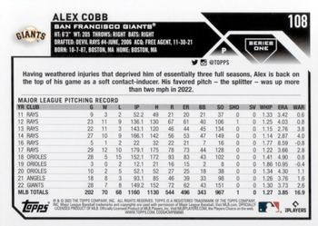 2023 Topps Alex Cobb #108 San Francisco Giants
