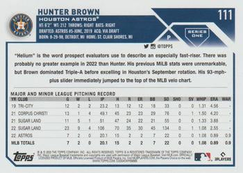 2023 Topps Hunter Brown Rookie #111 Houston Astros