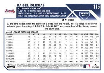 2023 Topps Raisel Iglesias #115 Atlanta Braves