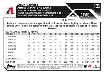 2023 Topps Zach Davies #123 Arizona Diamondbacks