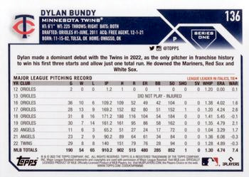 2023 Topps Dylan Bundy #136 Minnesota Twins