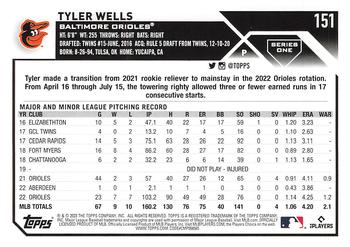 2023 Topps Tyler Wells #151 Baltimore Orioles
