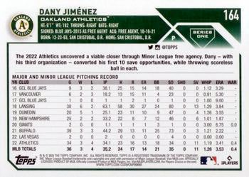 2023 Topps Dany Jimenez #164 Oakland Athletics