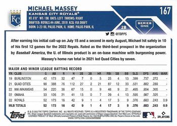 2023 Topps Michael Massey Rookie #167 Kansas City Royals