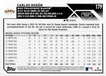 2023 Topps Carlos Rodon #179 San Francisco Giants